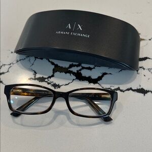 Armani Exchange Black and Brown Eyewear